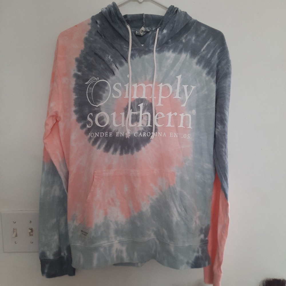 Simply southern just peachy long sleeve hoodie small